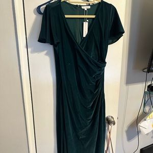 NWT: Dark green velvet dress